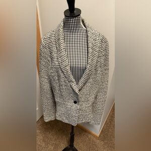 Banana Republic Monochrome Textured Jacket With Metallic Accents